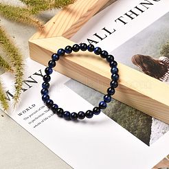 Braccialetti elasticizzati con perline rotonde in occhio di tigre naturale tinti e riscaldati&nbsp;BJEW-JB06654-02