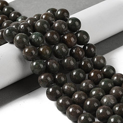 Нити натуральных красно-зеленых бусин из яшмы G-P530-B03-04