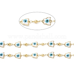 Placcatura ionica (ip) farfalla smaltata con catene a maglie malocchio&nbsp;CHS-G020-01G-02