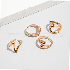 合金指輪セット4個  ゴールドカラー  内径：17~18mm&nbsp;WG7802C-23