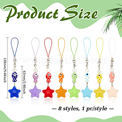 8 шт. фарфоровые и акриловые ремешки для мобильных телефонов&nbsp;HJEW-PH02161