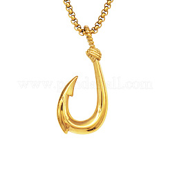 Collane con ciondolo a forma di amo da pesca in acciaio inossidabile 304 per uomo&nbsp;WG49AC2-02