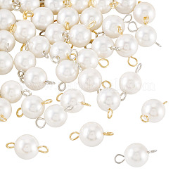 40 Stück 2 Farben Muschelperle runder Verbinder Charms&nbsp;PALLOY-TA00341