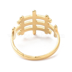 Ионное покрытие (ip) 304 нержавеющая сталь полое прямоугольное регулируемое кольцо для женщин&nbsp;RJEW-I097-04G