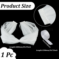 1 châle amovible en tulle polyester&nbsp;AJEW-GA0008-20B