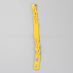 Pulsera sencilla de cordón liso símil piel con hebillas&nbsp;BJEW-TAC0010-01B-06