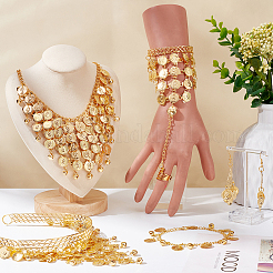 Сплав плоские круглые подвески кластер нагрудник ожерелье и кольцо браслет и серьги-подвески и головные уборы и браслеты на лодыжку&nbsp;SJEW-AN0001-47