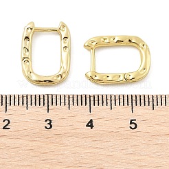 Текстурированные прямоугольные латунные серьги-кольца EJEW-B007-02G
