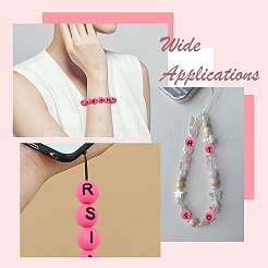 1 набор из 26 круглых силиконовых бусин с буквами&nbsp;ST-CJ0041-016