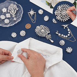 16 broche en alliage de strass en forme de fleur&nbsp;JEWB-NB0001-26P