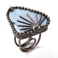 Регулируемые кольца с треугольниками из синтетической бирюзы&nbsp;RJEW-A041-07R