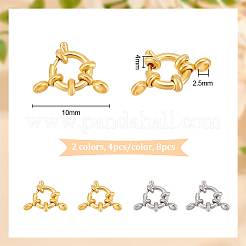 8 шт. 2-цветное ионное покрытие (IP) 304 пружинные кольцевые застежки из нержавеющей стали STAS-UN0001-93