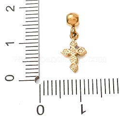 Colgantes de acero inoxidable 304 con micropavé de circonitas cúbicas transparentes&nbsp;CU-CBAB6EC-13G