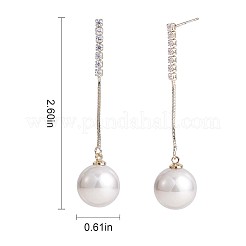 Серьги-гвоздики с кисточкой из прозрачного кубического циркония и искусственным жемчугом JE1050A