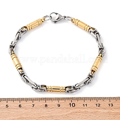 201 браслет-цепочка из нержавеющей стали с византийским узором BJEW-B078-153GP