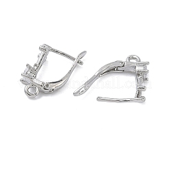 Латунные серьги-кольца из прозрачного кубического циркония&nbsp;KK-Z143-07P