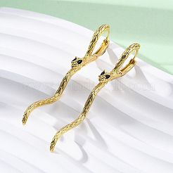 Змеиные латунные серьги-кольца EJEW-R025-27G