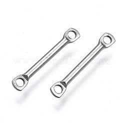 変色しにくい304ステンレススチールリンクコネクター  ステンレス鋼色  15x2x1mm  穴：1.2mm&nbsp;STAS-S117-019B