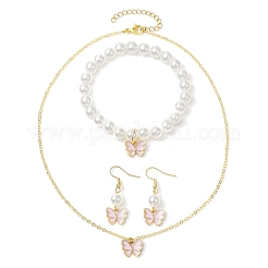 Ожерелья с подвесками в виде бабочек из сплава и эмали SJEW-JS01315-01