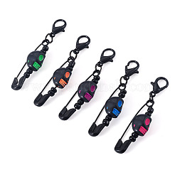 20 шт. подвеска в виде черепа на Хэллоуин из акрила и железа с английскими булавками&nbsp;HJEW-TA00387