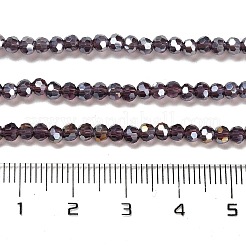 透明ガラスビーズ  32ファセット  ABカラーメッキ  ラウンド  インディゴ  3.5x3mm  穴：1mm  約163~166個/連  50~51cm&nbsp;EGLA-A035-T3mm-B15