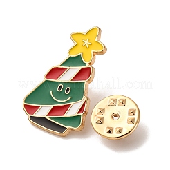 クリスマスエナメルピン  バックパック用合金ラペルピンバック  クリスマスツリー  28x17mm&nbsp;JEWB-I047-01KCG-07
