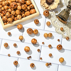 60шт круглые бусины из натурального дерева&nbsp;WOOD-YW0001-58A