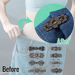 16 пара 8-х стильных регулируемых джинсовых булавок из сплава DIY-TA0013-01B