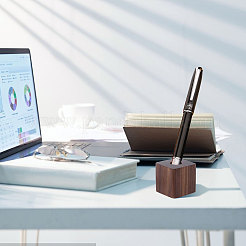 2 шт. 2 стильных деревянных держателя для ручек из черного ореха&nbsp;AJEW-GO0001-49