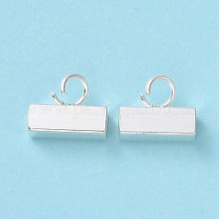 201 ステンレス鋼チューブベイル  ループベイル  直方体の  925銀メッキ  6.5x8x3mm  穴：2.5mm  内径：1.8mm&nbsp;STAS-K241-24S