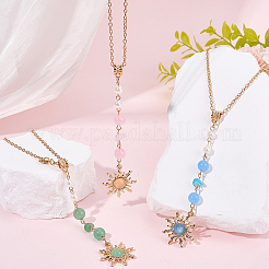 3 шт. 3-х цветные подвесные украшения в виде солнца из цинкового сплава&nbsp;AJEW-SC0031-24