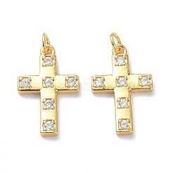 Латунные микропаве прозрачные подвески с фианитом ZIRC-L100-120G