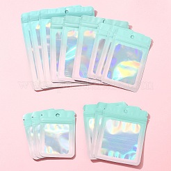 60 шт. 5 стиля прямоугольные блестящие голографические ПВХ пакеты с застежкой-молнией ABAG-FS0001-14B
