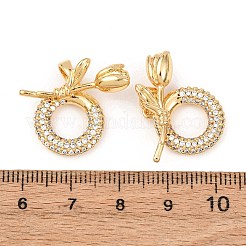 Латунные микропаве прозрачные подвески с фианитом&nbsp;KK-G543-19G-02