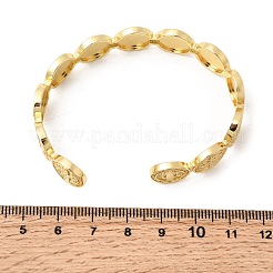 Bracelets manchettes ouvertes en laiton à caractère religieux&nbsp;BJEW-K296-02A-G