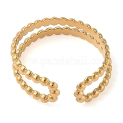 Ионное покрытие(ip) 304 нержавеющая сталь открытые манжеты кольца для женщин RJEW-Z057-10G-014