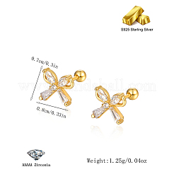 Boucles d'oreilles papillon en argent et zircon&nbsp;IY5354-1