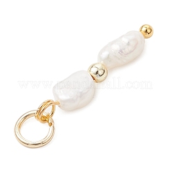 Подвески из натурального барочного жемчуга кеши и синтетического немагнитного гематита с гальваническим покрытием.&nbsp;PALLOY-JF04993-01