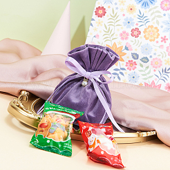 Бархатные сумки для бижутерии с кулиской и пластиковой имитацией жемчуга TP-CJC0001-03H