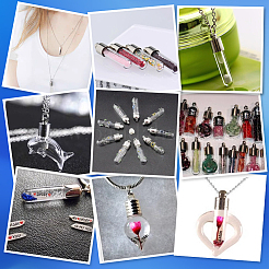 16 шт. 2-х цветные подвески в виде бутылок желаний из прозрачного стекла&nbsp;GLAA-PH0003-10