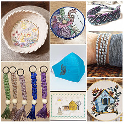 8 моток 8 цветов 6-слойная полиэстеровая металлизированная вышивальная нить DIY-TAC0020-73