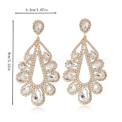 Orecchini pendenti a goccia in ottone con strass&nbsp;FS-WGBB975-03