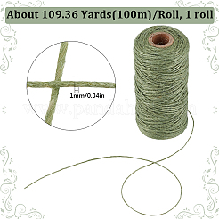 100mの麻ロープ  ジュートより糸  DIYクラフト用  シーグリーン  1mm&nbsp;OCOR-SP0001-23C