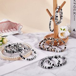 Набор эластичных браслетов ручной работы из полимерной глины Heishi Surfer BJEW-SW00099-07