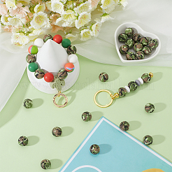 30 шт. круглые силиконовые бусины с камуфляжным рисунком&nbsp;SIL-SC0002-03A