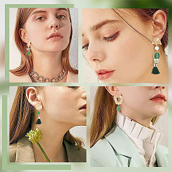 12 шт. 6 стильные латунные серьги-гвоздики&nbsp;KK-BBC0007-01