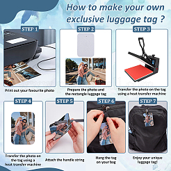 50шт прямоугольная бирка для багажа из хлоропреновой резины&nbsp;AJEW-FG0005-19