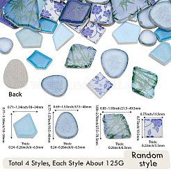 500 g 4 Stile Mosaikfliesen Porzellan Cabochons&nbsp;DIY-SP0007-73