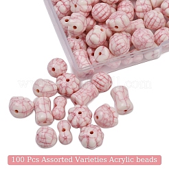 100 шт. 5 стиля акриловых бусин OACR-YW0002-54