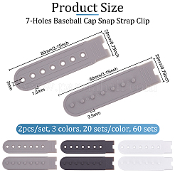 60 комплект 3 цветов 7-отверстия сменные застежки удлинитель пряжки бейсболка ковбойская шляпа застежка ремешок зажим FIND-OC0002-78